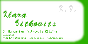 klara vitkovits business card